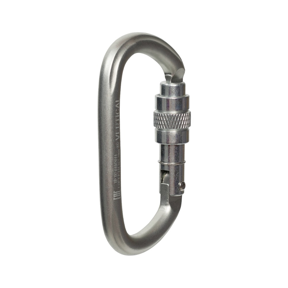 Карабин Вертикаль овал стальной люкс с муфтой keylock 0260