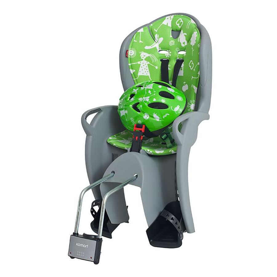 Велокресло Hamax Kiss Safety Package  (со шлемом) (серый/зеленый (8950813))