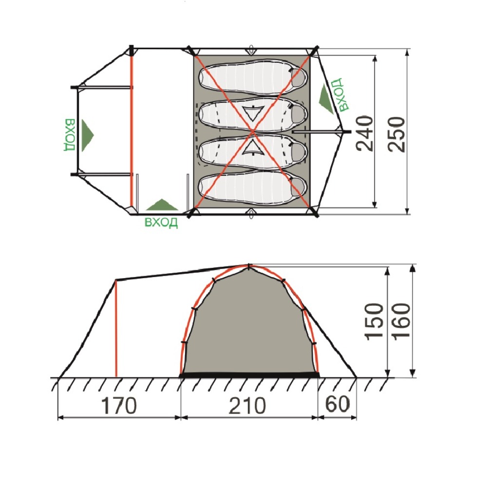 Палатка RockLand Discoverer 4 V2