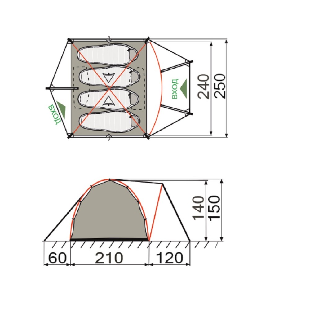 Палатка RockLand Pamir 4 V2