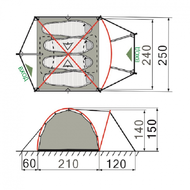 Палатка RockLand Pamir 4 Alu V2