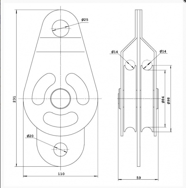 Блок-ролик Орион-альп двойной Пром-Альп