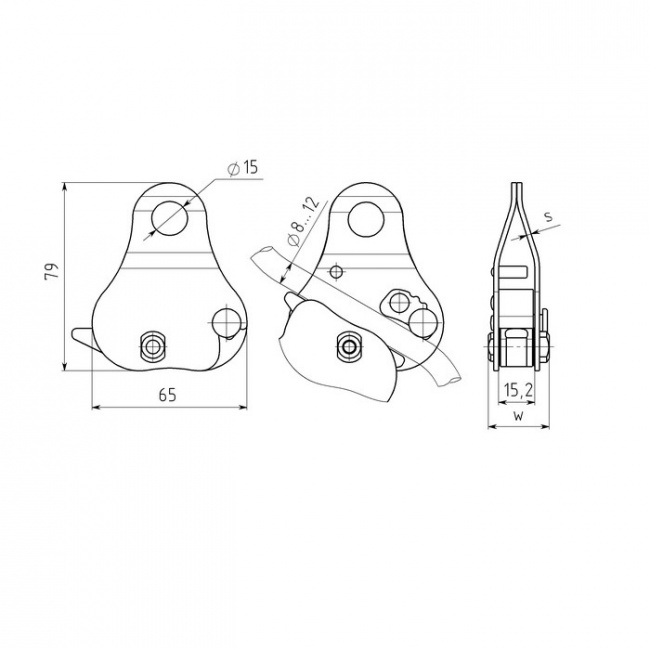 Зажим Вертикаль Капля алюминевая