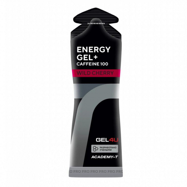 Гель энергетический углеводный с кофеином GEL4U, вкус Вишня, 60 мл