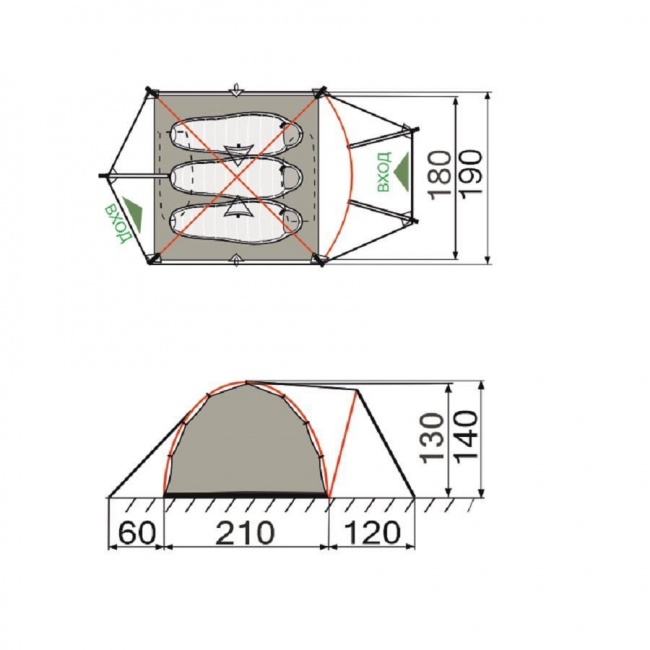 Палатка RockLand Pamir 3 V2
