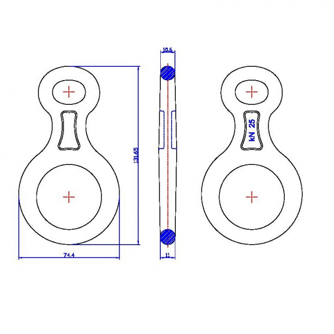 Спусковое устройство Вертикаль Восьмерка классическая малая 2500 кг алюминиевая