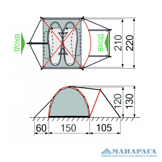 Палатка GreenLand West 2