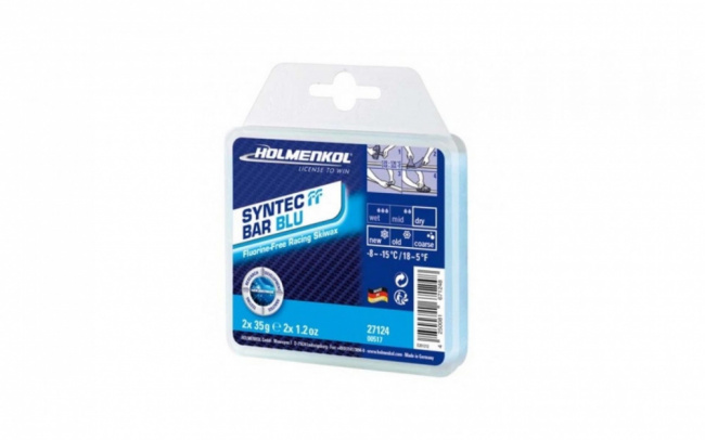 Мазь без фтора HOLMENKOL Syntec FF Bar Blue (-8/-15) 2х35 г Мазь без фтора HOLMENKOL Syntec FF Bar Blue (-8/-15) 2х35 г