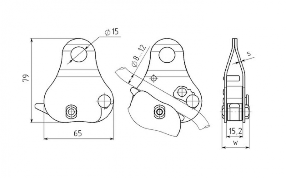 Зажим Вертикаль Капля сталь