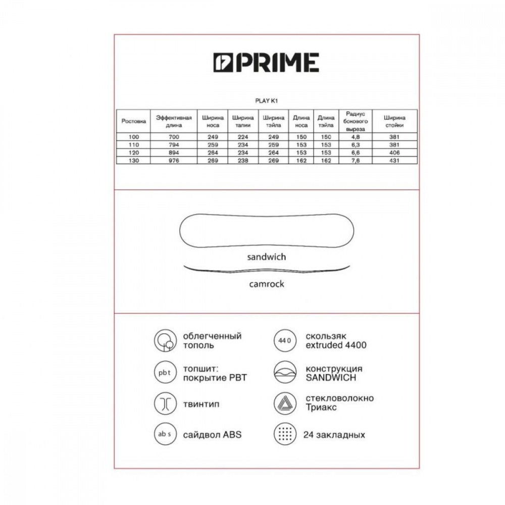 Сноуборд Prime /23-24/ Kids play