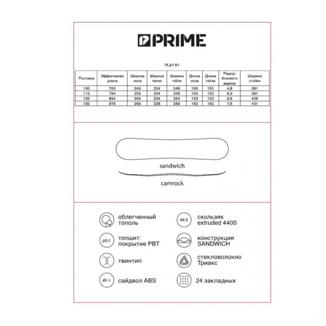 Сноуборд Prime /23-24/ Kids play