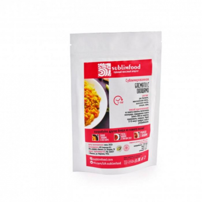 Басмати с овощами, Sublimfood, 60 г Басмати с овощами, Sublimfood, 60 г
