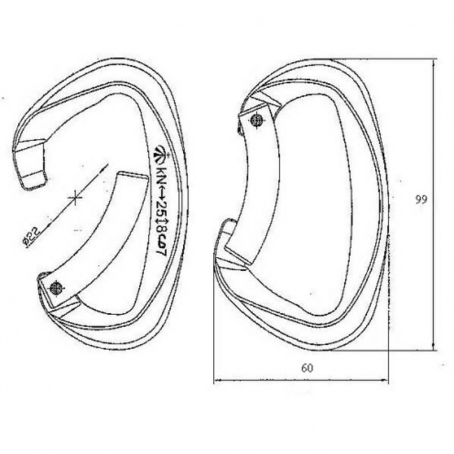 Карабин Вертикаль скалолазный с гнутой защелкой keylock 0210