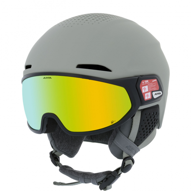 Шлем с визором Alpina Alto Q-Lite (55-59, moon-grey matt, gold mirror (9182343))