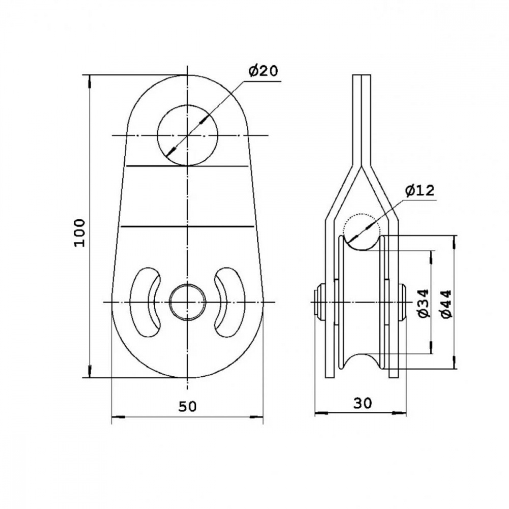 Блок-ролик Орион-альп одинарный с подшипником сталь