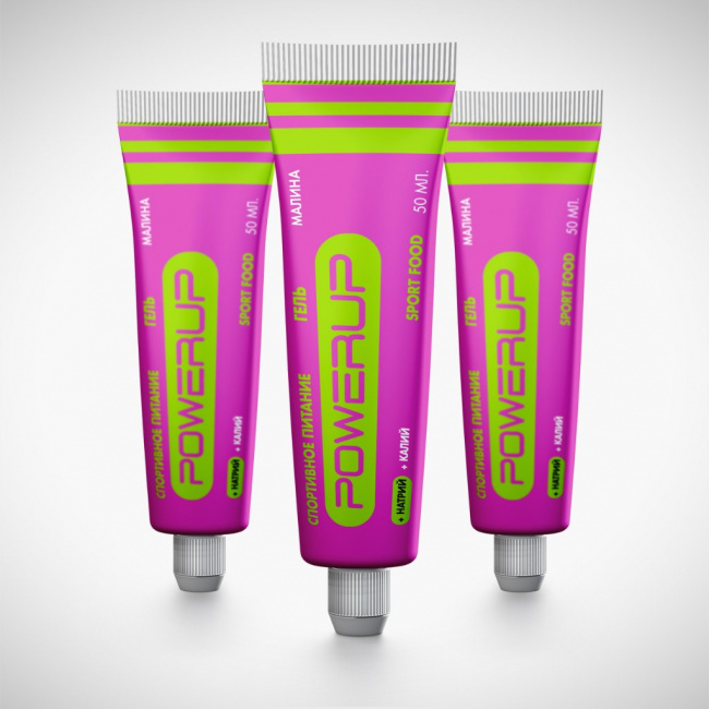 Гель Powerup, вкус Кофеин малина, в саше 50 г