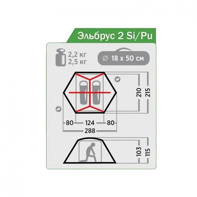 Палатка Normal Эльбрус 2 Si/PU