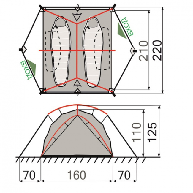 Палатка RockLand Cycle 2 Si