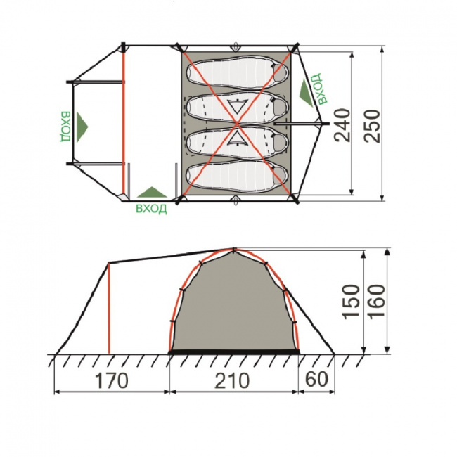 Палатка RockLand Discoverer 4 V2
