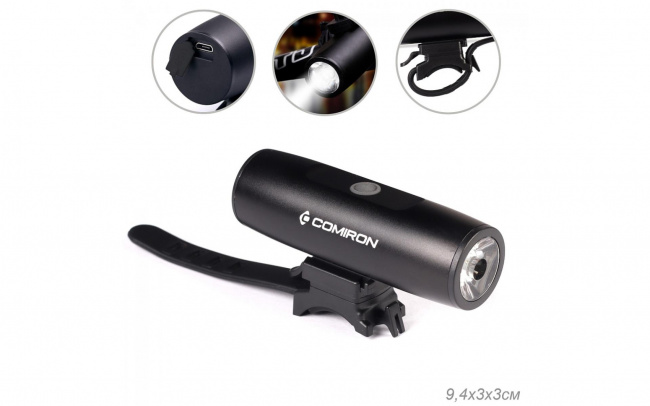 Фонарь передний Comiron Roll 300lm