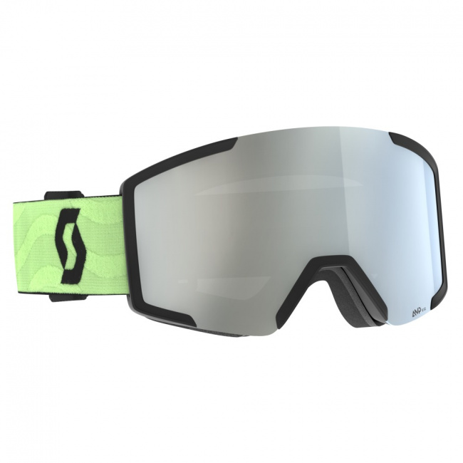Маска Scott Shield+extra lens (AMP white chrome S2, glow green (9183192))