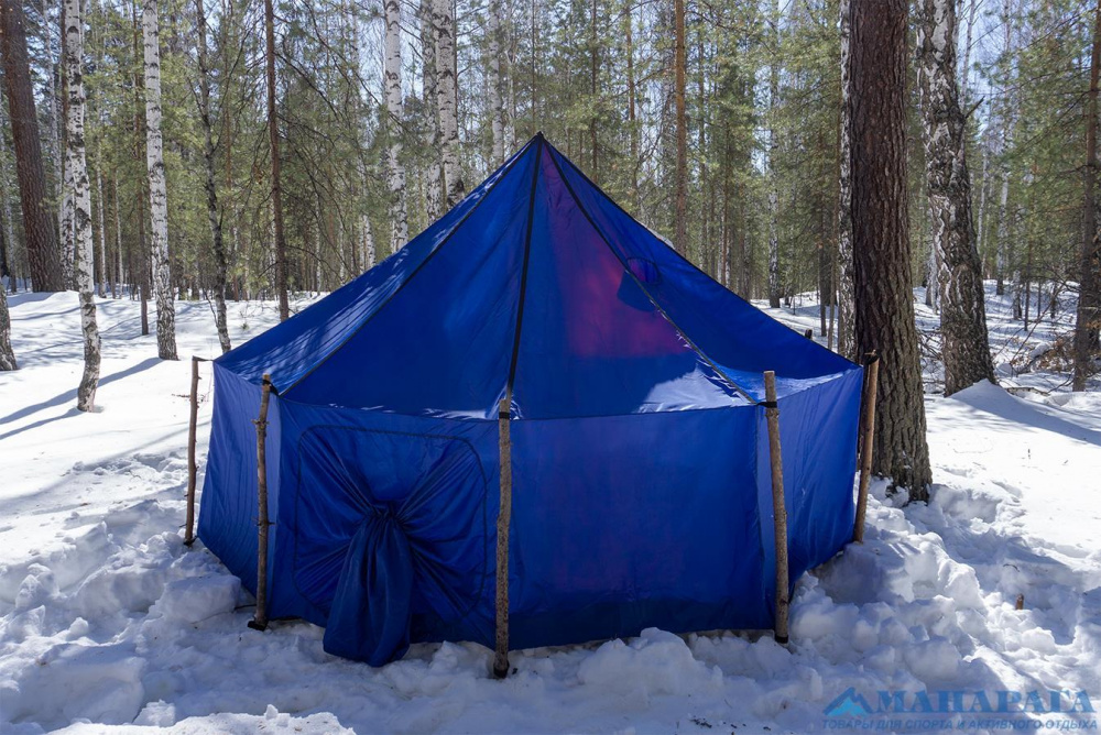 Шатер МАНАРАГА Зима с отверстием для печки