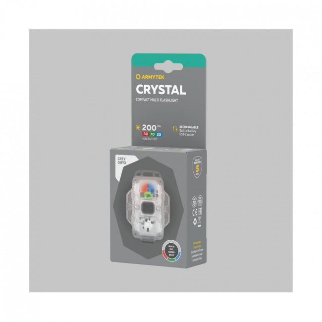 Фонарь Armytek Crystal USB-C Серый