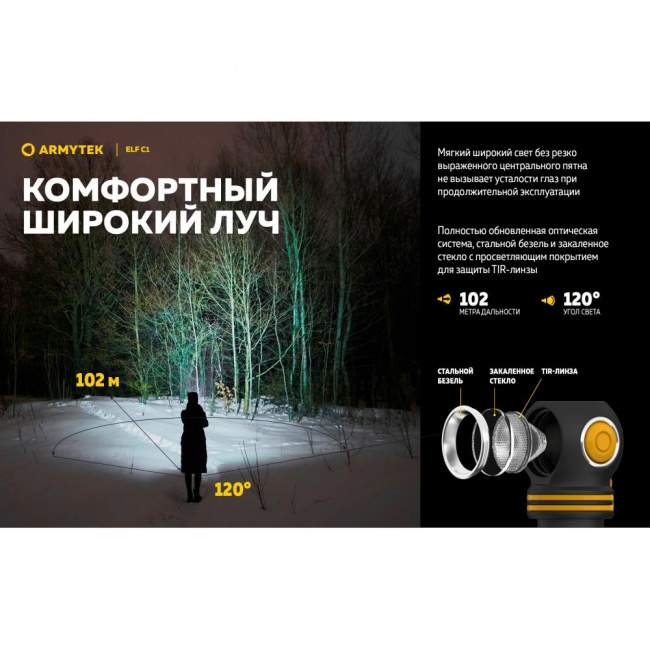 Фонарь Armytek Elf C1 USB-C Белый