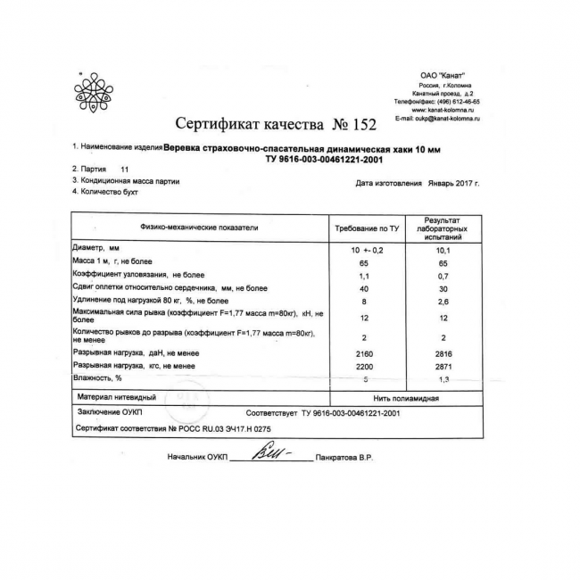 Веревка Коломна 10 мм/1 м