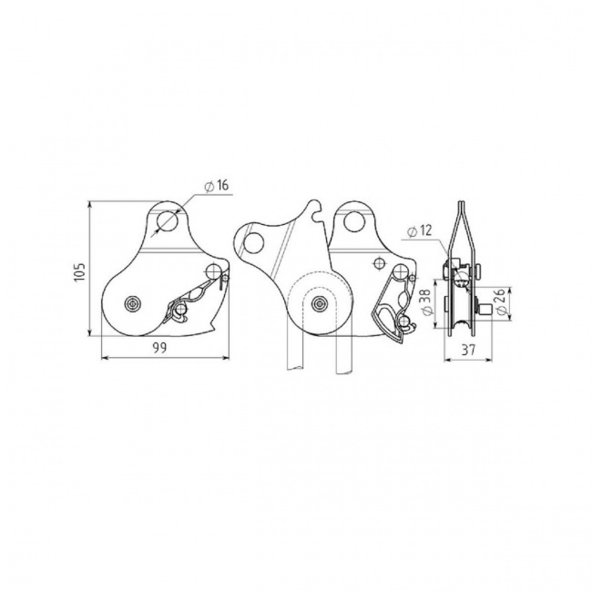 Блок-ролик Вертикаль с зажимом 0415