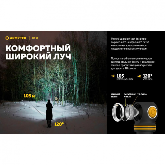 Фонарь Armytek Elf C2 USB-C Белый