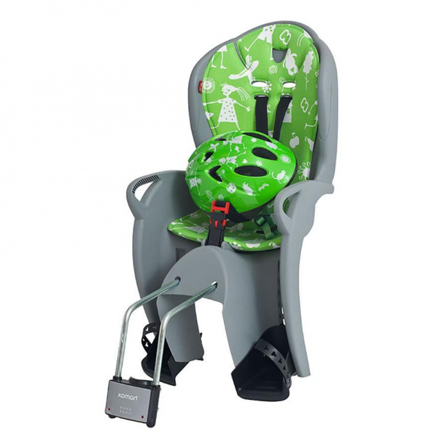 Велокресло Hamax Kiss Safety Package  (со шлемом) (серый/зеленый (8950813))