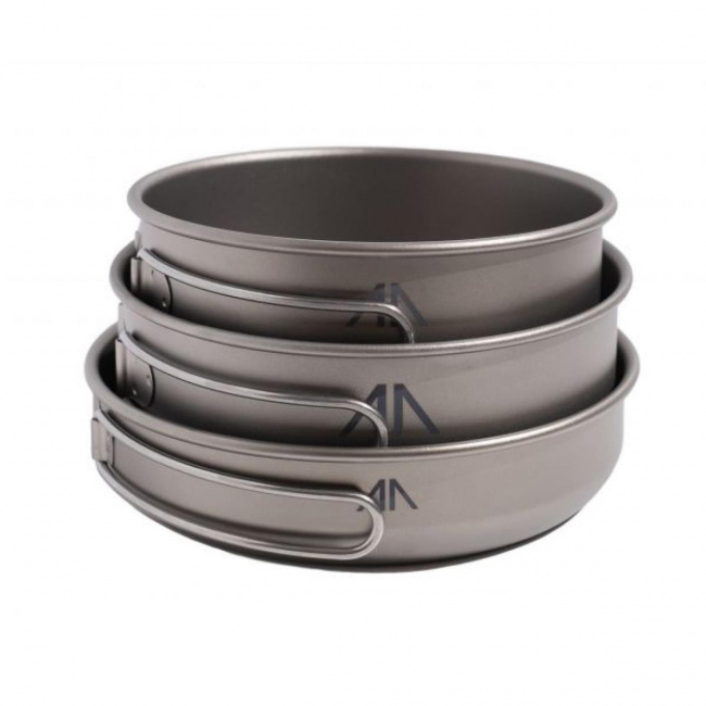 Набор посуды GORAA 3-Piece Titanium Pot and Pan Cook Set