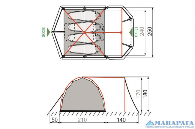 Палатка GreenLand Sunrise 4