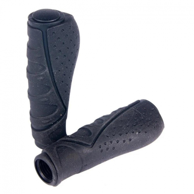 Грипсы 4Bike 130 мм с гелевыми вставками с заглушками