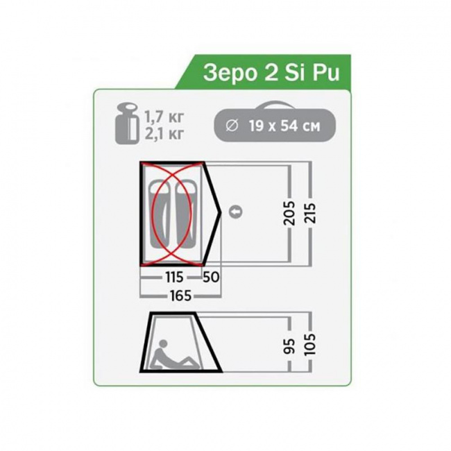 Палатка Normal Зеро 2 Si/PU
