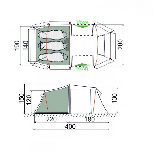 Палатка RockLand Pipe 3
